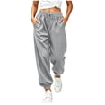 thumbnail image 1 of FSYBOA Girls Sweatpants with Pockets, Drawstring Relaxed Fit Casual Elastic Bottom Kids Fall Joggers Pants Gray Size 7-8T, 1 of 8