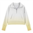 thumbnail image 1 of FSYBOA Girls Sweatshirts, Casual Fashion Half Zip Long Sleeve Kids Pullover Tops Yellow Size 9-10T, 1 of 5