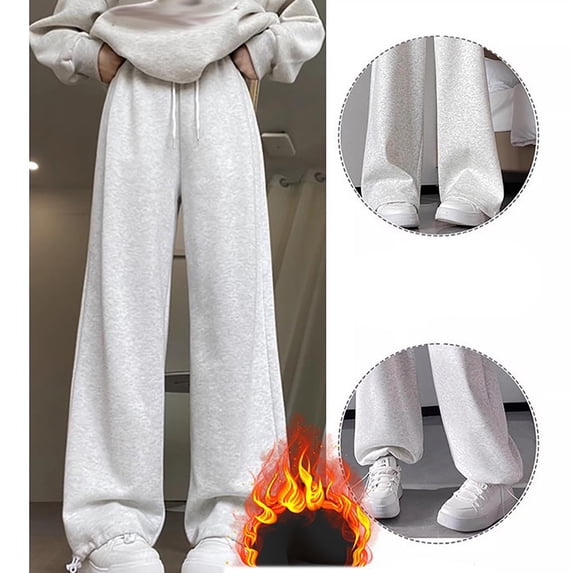 FSYBOA Girls Wide Leg Sweatpants Size 7,Relaxed Fit Athletic Drawstring Waist Open Bottom Fall Pants White