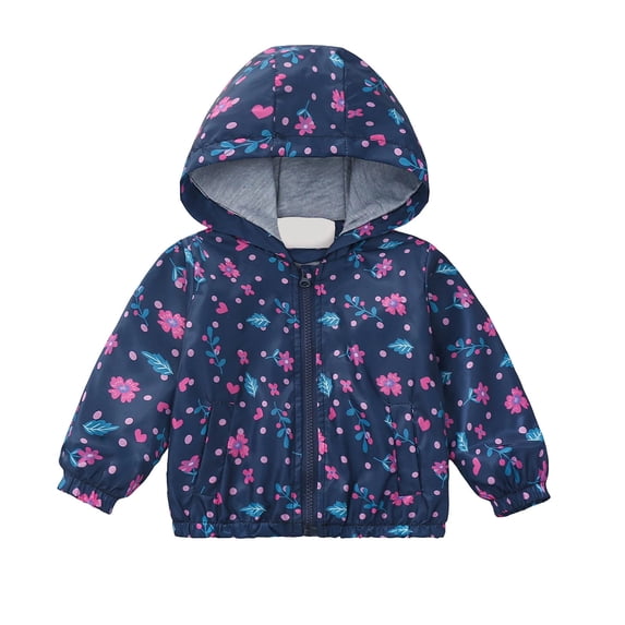 FSYBOA Girls Zip Up Jackets Size 5T, Fall Casual Windproof Long Sleeve Kids Fall Hooded Outerwear Purple