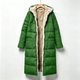 thumbnail image 1 of FSYBOA Men's Hooded Puffer Coat, Warm Thick Fleece Lined Long Length Winter Outerwear Coat Green Size M, 1 of 6
