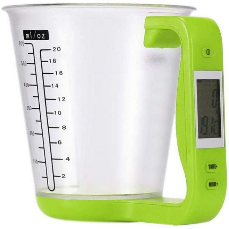 FSYZX Electronic scales Electronic measuring cup Kitchen scales Digital cup  host cradle Temperature measuring cup with green LCD display 
