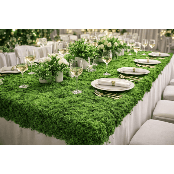 FSZNKJ Deep Green Artificial Moss Mat 1m x 2m Premium Moss Backdrop for Photography, Event Staging, & Luxury Decor