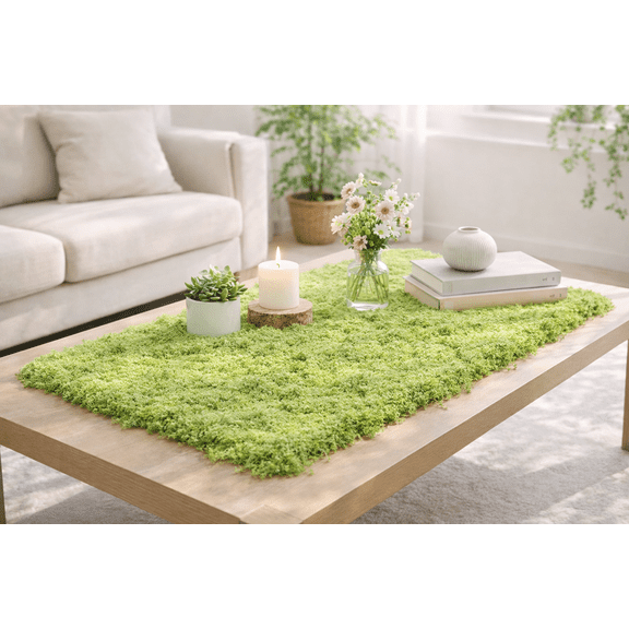 FSZNKJ Light Green Artificial Moss Mat – 0.5m x 1m Faux Moss Strip for Picture Frames, DIY Crafts, Table Backdrops, Wainscoting & Moss Decor