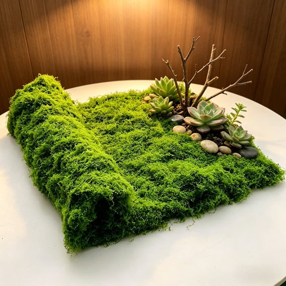 Tifaealis Light Green Artificial Moss Mat 20x79 inches – Eco-Friendly Faux Moss for Wall & Creative Decor, Ideal for DIY, Photography, & Water Propagation