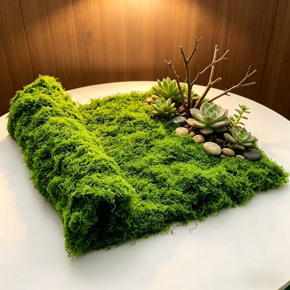 Tifaealis Light Green Artificial Moss Mat 20x79 inches – Eco-Friendly Faux Moss for Wall & Creative Decor, Ideal for DIY, Photography, & Water Propagation
