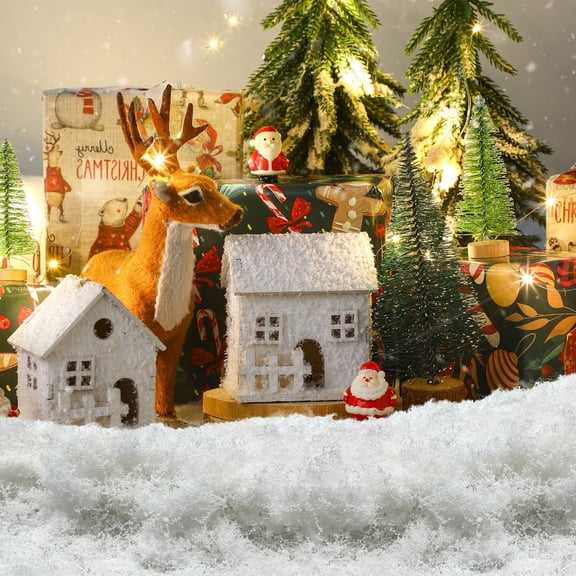 FSZNKJ White Artificial Moss Mat 1m x 1m Faux Snow for Christmas Tree Skirt, Holiday & Seasonal Decor, Wedding Aisle Runner, Winter Wonderland Display, DIY Decorations