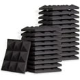thumbnail image 1 of FStop Labs Foam Panels - Pyramid Studio Tiles - 2"x12"x12" (24 Pack, Black) – Great for Independence Day Decor or July 4th Decorations, 1 of 5
