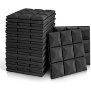 FStop Labs Wedge Tiles Acoustic Panels for Wall, Soundproof Foam, Black, 2'' X 12" X 12", 12 Pack