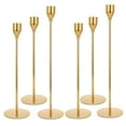thumbnail image 1 of FSyueyun Set of 6 Gold Candle Holders for Taper Candles, Metal Table Mantel Decorative Candlestick Holders for Wedding, Dinning, Party, Fits 3/4 inch Thick Candle, 1 of 8