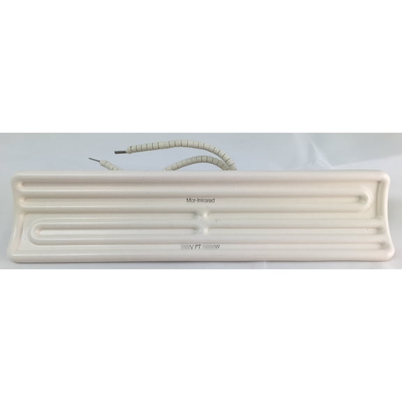 MOR-INFRARED FT-650-480-0-L6-WH-0 480 Volt 650 Watt Ceramic Infrared Heating Element. Includes two piece mounting clip