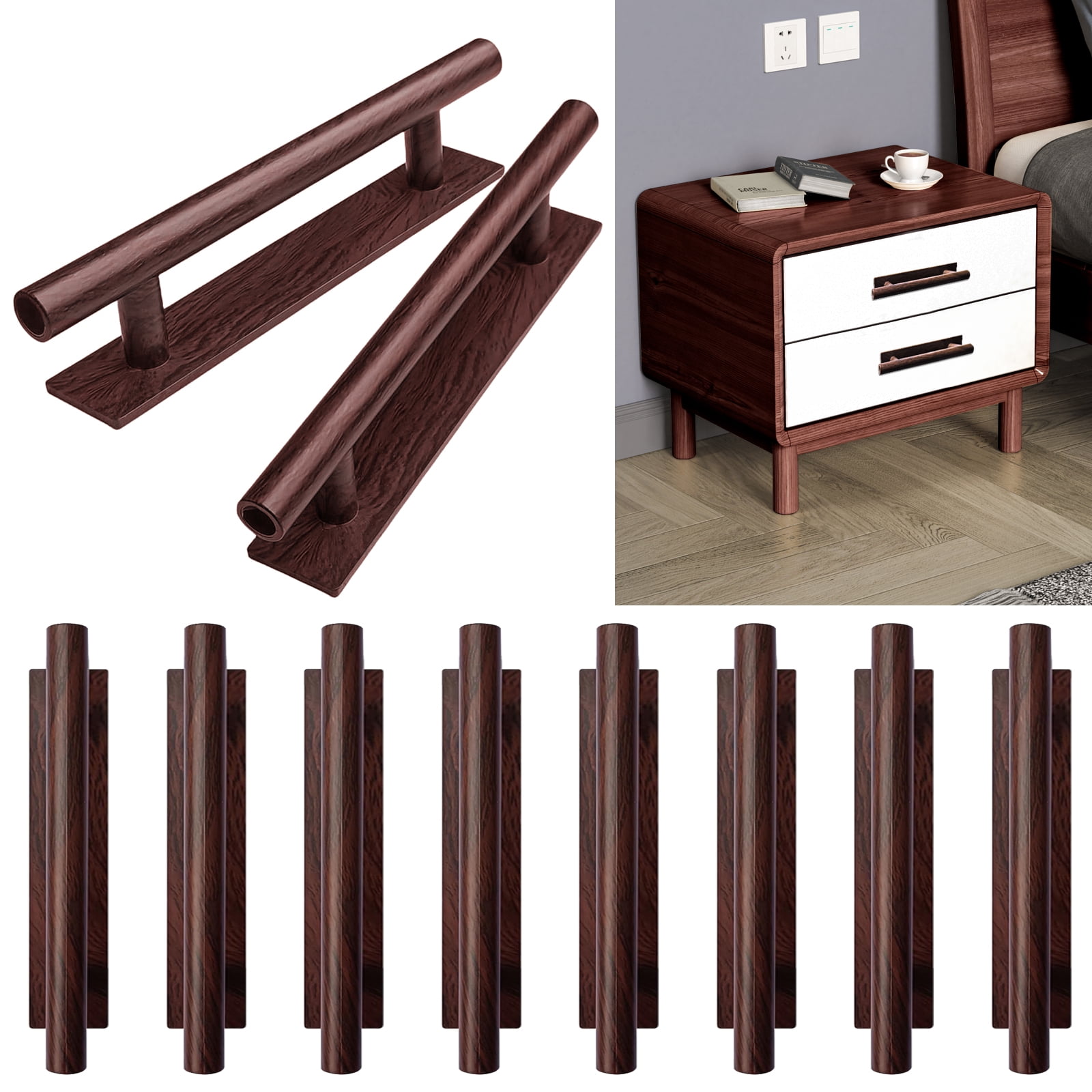 Pvc Handle FT Hita 10 Pack Adhesive Cabinet Handles Pulls ABS Plastic Wardrobe ...