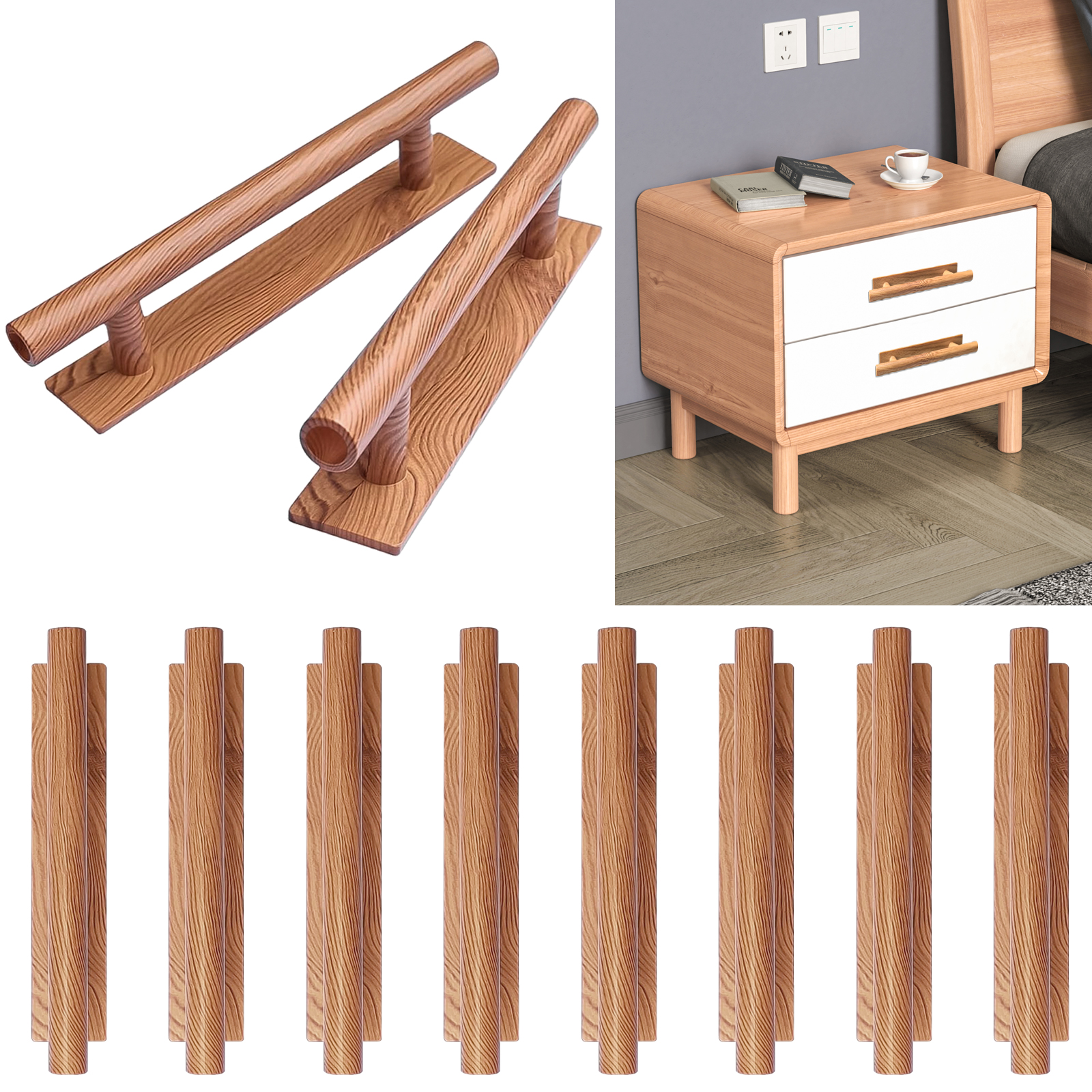 Pvc Handle FT Hita 10 Pack Adhesive Cabinet Handles Pulls ABS Plastic Wardrobe ...