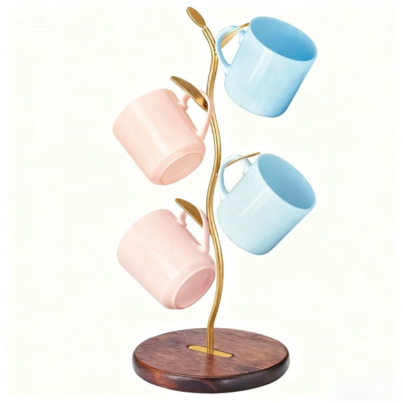FT Hita Coffee Mug Holder Leaf Shaped Coffee Tea Cup Mug Holder Stand for Countertop Coffee Counter Bar Accessory&Kitchen Organizer(Mug Not Included)