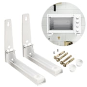 FT Hita Metal Microwave Wall Stand,2Pcs Microwave Mount Bracket,Retrackable Foldable Oven Wall Mounted Stand Holder Rack Bracket Load 100 lb White