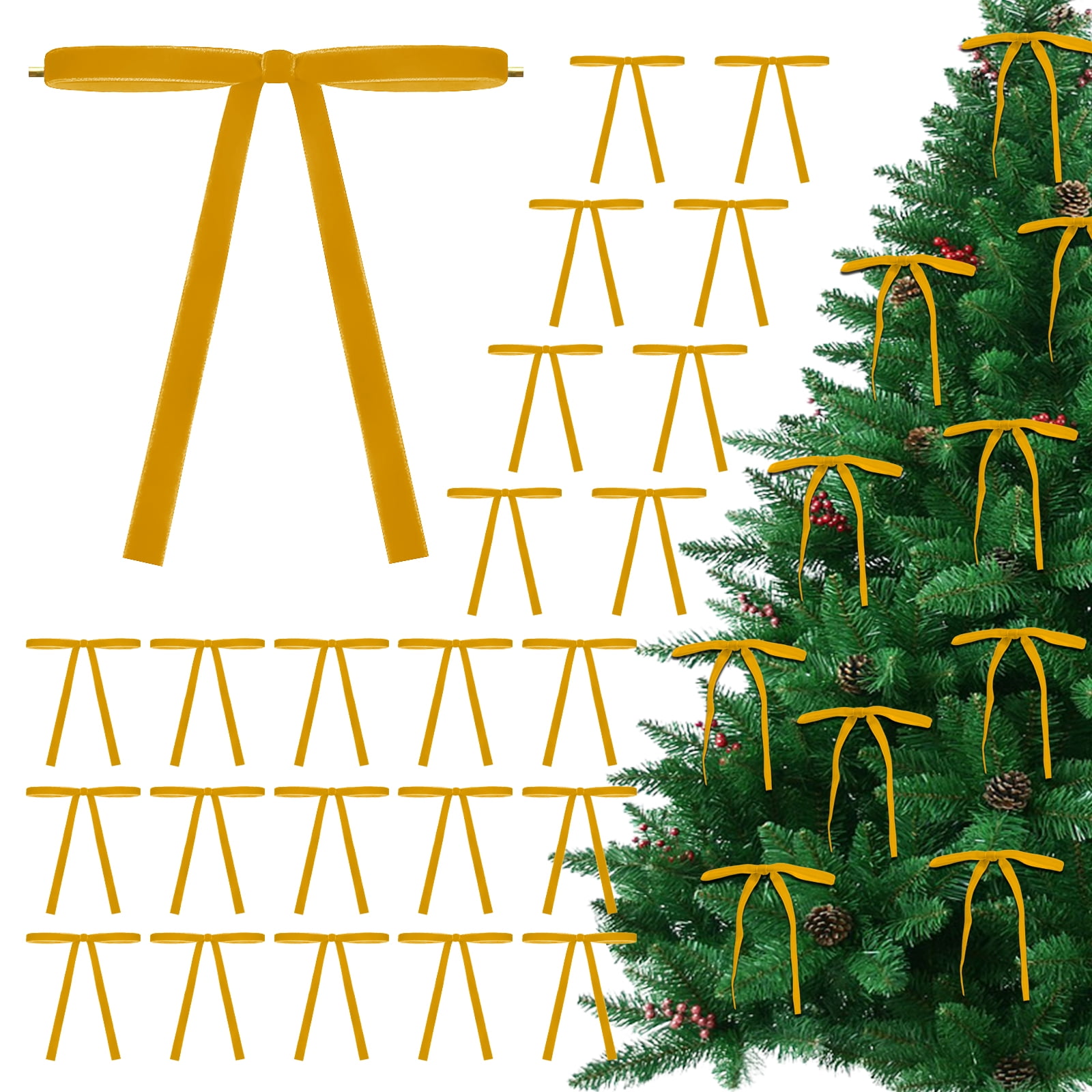 12-Pack Glitter Christmas Bow Ornaments – Purple Shiny Tree Bows With Ribbon (3.94"), Xmas Decor For Tree, Wreath, Party