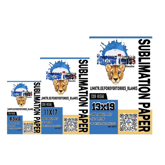 FT Sublimation Paper 120GSM, 98% TRANSFER RATE, FAST DRYING, NO BUTCHER PAPER REQUIRED ON TOP, BUNDLE