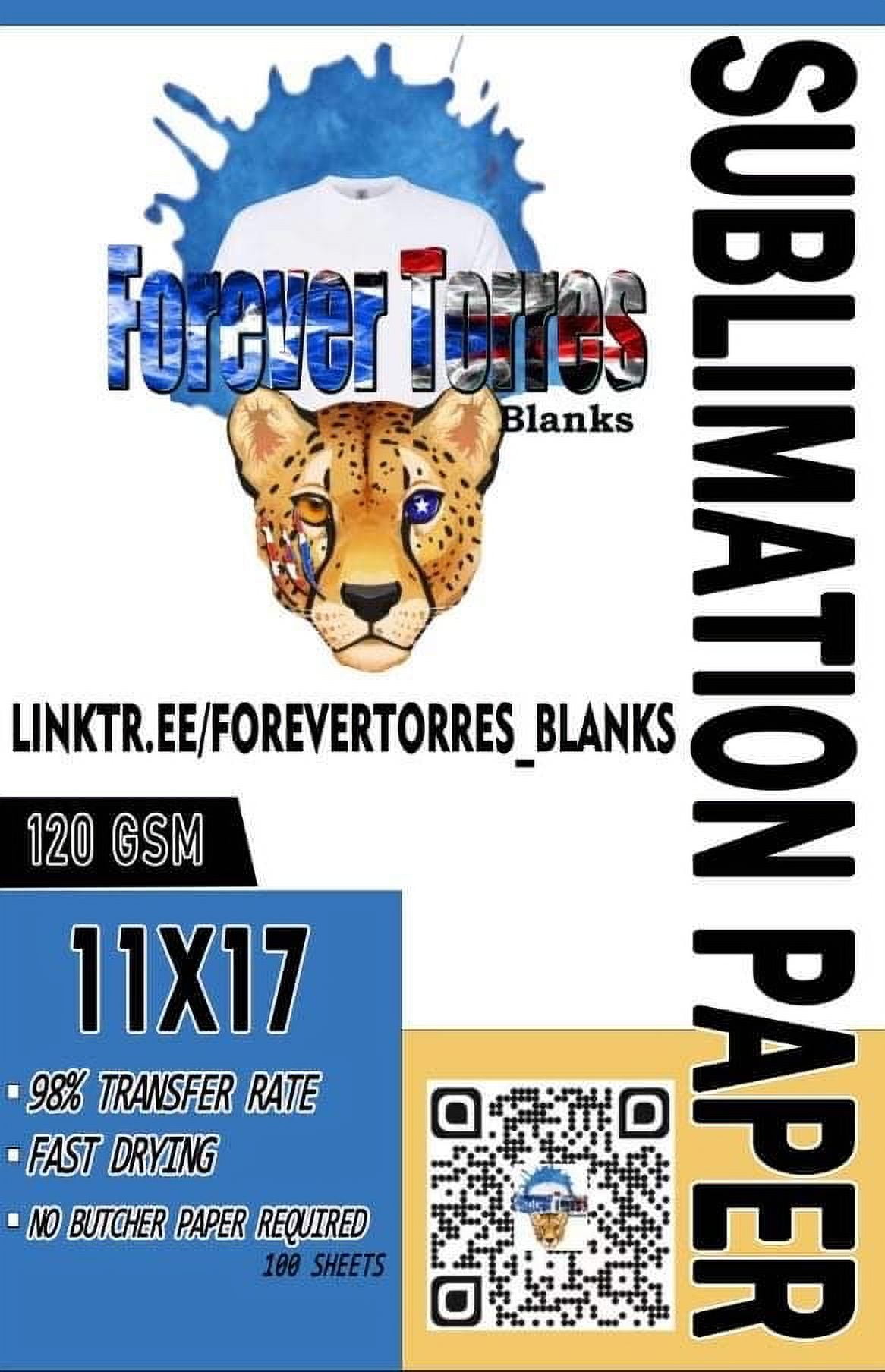 FT Sublimation Paper 120GSM, 98 TRANSFER RATE, FAST DRYING, NO BUTCHER