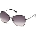 thumbnail image 1 of FT0250 Colette 08C 63MM Shiny Gunmetal, Black Temple Tips/Gradient Grey Butterfly Sunglasses for Women + FREE Complimentary Eyewear Kit, 1 of 4