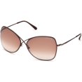 thumbnail image 1 of FT0250 Colette 48F 63MM Shiny Brown, Transparent Brown Temple Tips/Gradient Brown Butterfly Sunglasses for Women + FREE Complimentary Eyewear Kit, 1 of 4