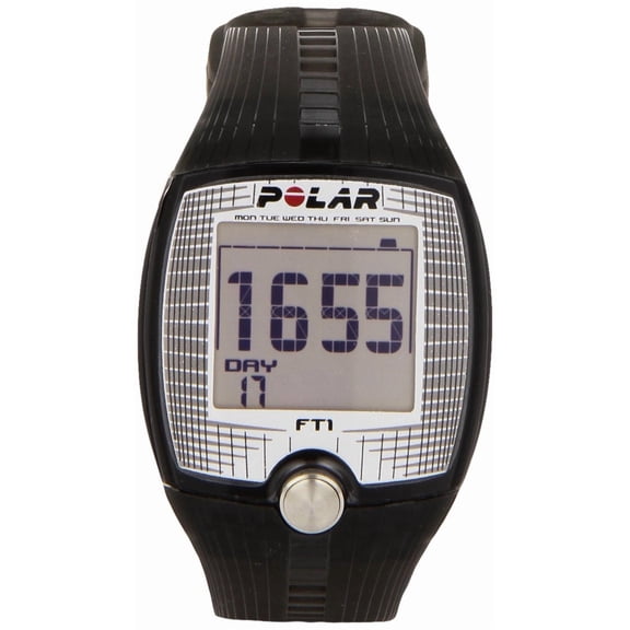 FT1 Heart Rate Monitor with Workout Summary, One-Button Start, Coded Transmission, Large Display, Black