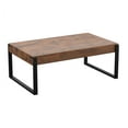 thumbnail image 1 of FT110RIDDW-A: Ridgewood Coffee Table or TV Stand Dark Rustic Wood, Black Metal Legs, 1 of 4
