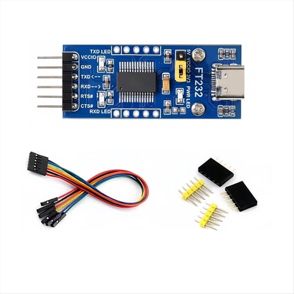 FT232 USB to UART USB to TTL FT232RNL Flashing Tool Serial Communication Module Type C,1 * Module 1 set * Accessories,Blue
