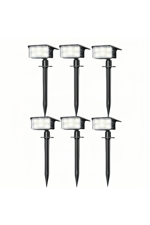6 PACK Solar Garden Lights for Outdoors, 75 LED, 4 Modes