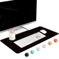 thumbnail image 1 of FTC PU Leather Desk Pad and Blotter, XL 31.5 x 15.75 in, Non-Slip Flannelette Base, Stitched Mouse and Writing Mat, Black, 1 of 13