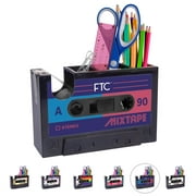 FTC Retro Cassette Tape Dispenser Office Supply Holder - 6.70" x 1.98" x 4.53" Mix Tape