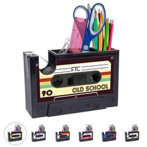 FTC Retro Cassette Tape Dispenser Office Supply Holder - 6.70" x 1.98" x 4.53" Old School