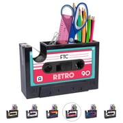 FTC Retro Cassette Tape Dispenser Office Supply Holder - 6.70" x 1.98" x 4.53" Retro