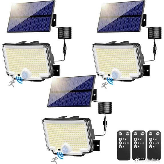 FTC Solar Lights Outdoor, Motion Sensor, 3 Pack