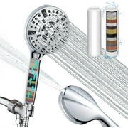 FTCBJJA 10 Mode Spray Powerpulse Massage Handheld ShowerHead, Filtered Multi-Shower Head with Spray Gun | 59" Stainless Steel Hose 360°Adjustable Bracket