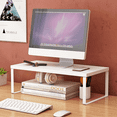 thumbnail image 1 of FTCBJJA 20 inch Monitor Stand Riser, Wood Computer Monitor Stand for Office Computer, Laptop, Small Printer, White Desk, 1 of 5