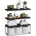 thumbnail image 1 of DUANJY 3-Tier Quality Wood Floating Shelves ,Wall Storage And Decoration All-In-One,Mounted Storage for Kitchen, Bathroom, Bedroom(Black), 1 of 5