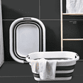 thumbnail image 1 of FTCBJJA 26L Collapsible Plastic Laundry Basket, Space Saving Washing Tub Foldable Laundry Basket Organizer Grey, 1 of 5