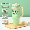 thumbnail image 1 of SpaceMuse 32oz Stainless Steel Insulated Tumbler with Handle and Straw – Double Wall Insulated, Leak-Proof Travel Mug, Cup Holder Compatible(Green), 1 of 5
