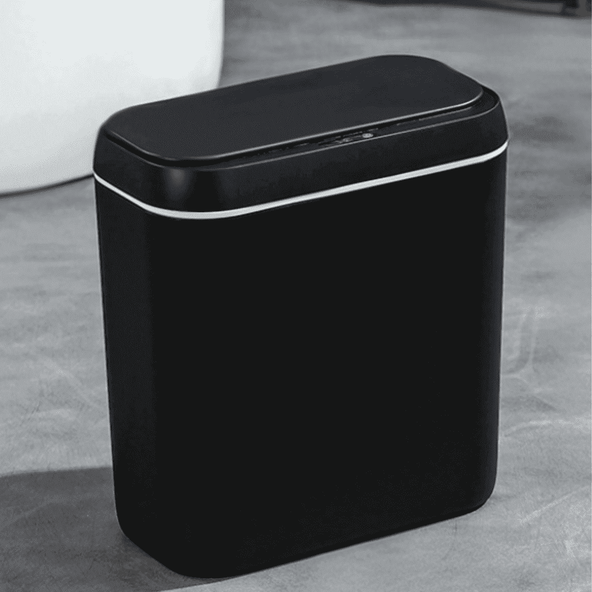 SpaceMuse 4.5 Gallon Black Trash Can with Lid, Touchless Automatic Garbage Bin with Silent Close, Motion Sensor Smart Trash Bin for Kitchen & Bathroom