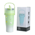 thumbnail image 1 of SPACEMUSE 40oz Tumbler with Handle and Straw,Stainless Steel Insulated Cup,Hot and Cold Beverage,Water Bottle for Office Gym Car（Green）, 1 of 7