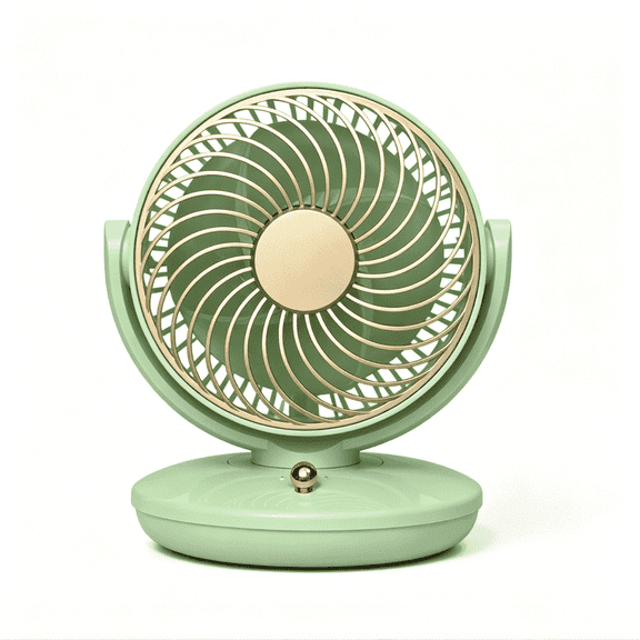 SpaceMuse 6inch Desk Fan, 3 Speeds Quiet Air Circulator, 140°Vertical Manual and 120°Auto-Oscillating Smart Table Fan for Bedroom, Home and Office, Green