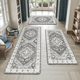 thumbnail image 1 of FTCBJJA Boho Kitchen Rug and Mat Set 3 Piece, Non Skid Kitchen Mats for Floor, Runner Rugs for Hallway Kitchen Holiday Decor, Floor Mat for Living Room, Bedroom, 20"x31.5" + 20"x47.3" + 20"x59", 1 of 7
