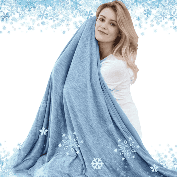 SPACEMUSE Cooling Comforter 60"x80" (Twin Size) | Ultra Lightweight & Breathable Summer Blanket for Night Sweats, Hot Sleepers - Light & Airy Design (Blue)