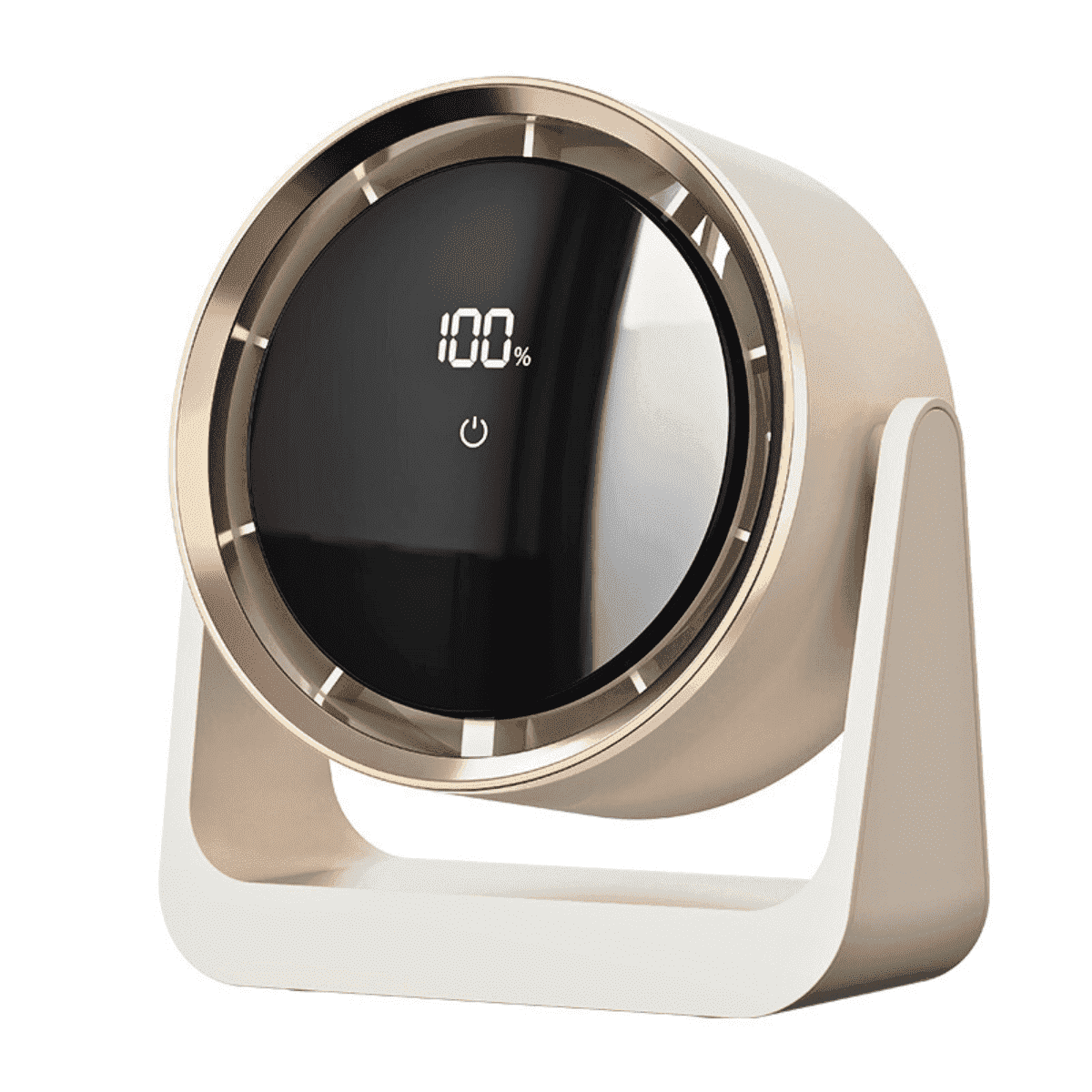 SpaceMuse Desk Fan Quiet Digital Display Portable 360°Rotate, Whole Room Air Circulator with 5 Speeds, Small Travel Camping Table for Fan Bedroom, Beige