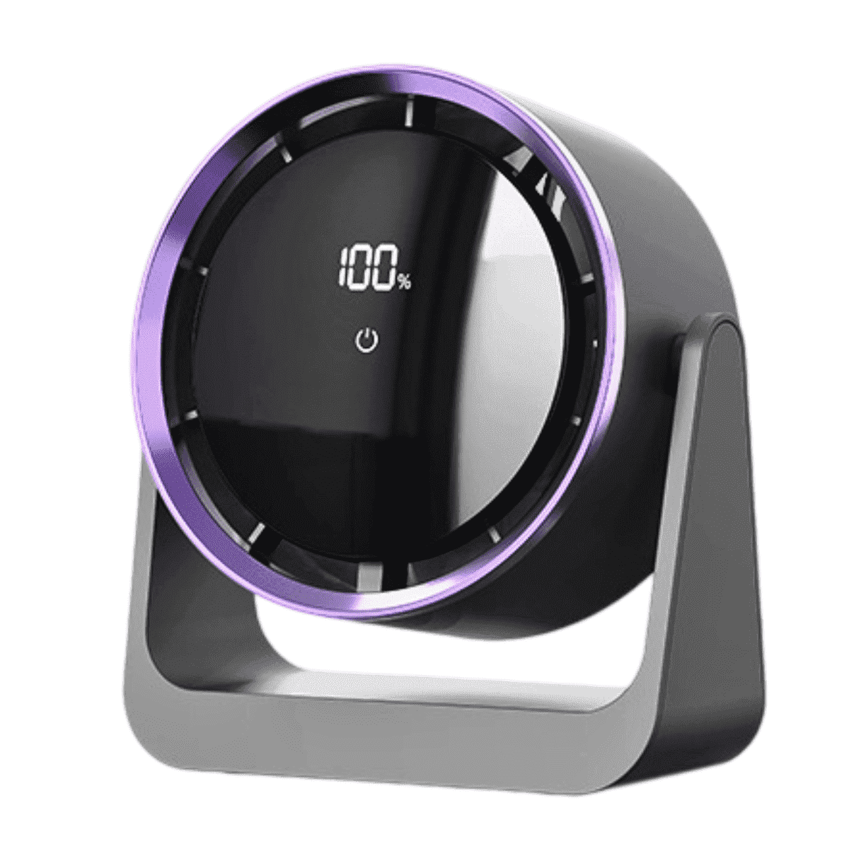 SpaceMuse Desk Fan Quiet Digital Display Portable 360°Rotate, Whole Room Air Circulator Fan with 5 Speeds, Small Travel Camping Table Fan for Bedroom, Gray