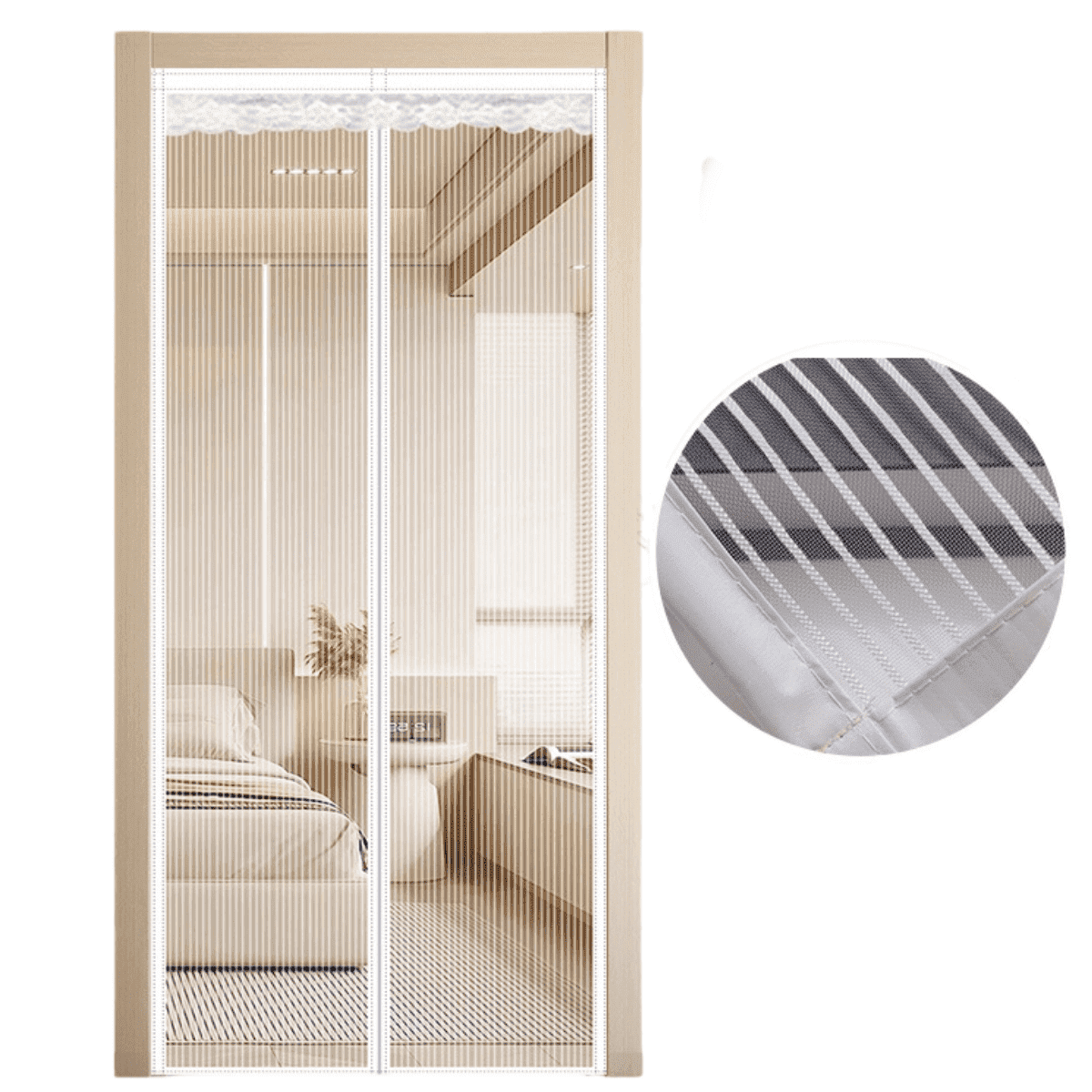 FTCBJJA Magnetic Screen Doors, Screen Itself Size:39"x82", Heavy Duty Curtain, Hands Free Mesh Partition Keeps Bugs Out - Pet and Kid Friendly-mesh white screen door