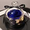 thumbnail image 1 of FTCBJJA Preserved Real Rose in Beautiful Creative Heart Design Strong Glass Dome, Blue Rose Gift, 1 of 6