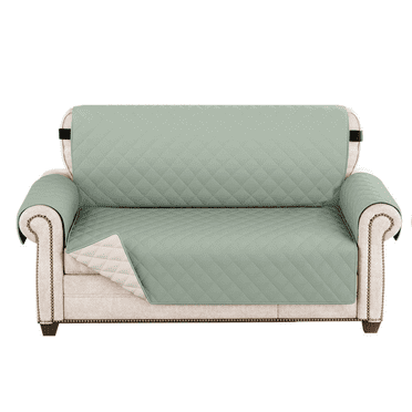 FTCBJJA Reversible Couch Cover Sofa Covers Washable 100% Waterproof Furniture Protector with Elastic Straps for Kids Slipcover (Mint Green)