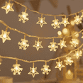 thumbnail image 1 of SPACEMUSE USB Snowflake & Star String Lights Plug in - 19.6FT 40 LED Star Fairy String Lights Waterproof Indoor Outdoor Hanging Globe Lights for Bedroom Wedding Party Patio Warm White, 1 of 8