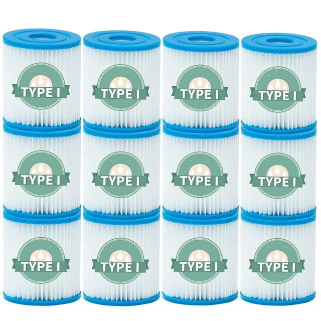 FTCBXT 12 Pack Type I Pool Filter Cartridge Compatible with 58093 300/330 Gal/H Above Ground Pool Pump Cartridge Replacement